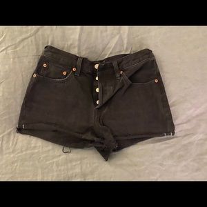 Levi’s black denim shorts